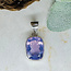 Lavender Purple Quartz Pendants - Rectangle Faceted Bezel Set - Sterling Silver