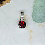 Red Garnet Pendants - Round Circle Faceted Bezsel Set - Sterling Silver