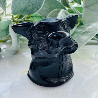 Black Obsidian Grogu - 2" Figurine Carving