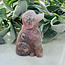 Flower (Cherry Blossom) Agate Dog - 4" Figurine Carving