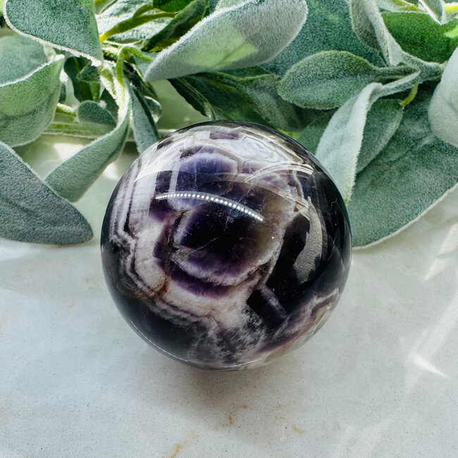 Chevron (Dream) Amethyst Sphere Orb - 60-65mm