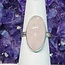 Rose Quartz Ring - Size 5 Oval Bezel Set - Sterling Silver