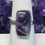 Chevron (Dream) Amethyst Ring - Size 6 Rectangle Bezel Set - Sterling Silver