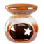 Ceramic Oil Burner - Moon and Stars (3") Fragrance Oil Votive Candle - Brown and White Rounded