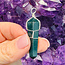 Bloodstone (Seftonite Septonite Setonite Heliotrope) Pendants - Wire Wrapped Faceted Points - Silver Plated
