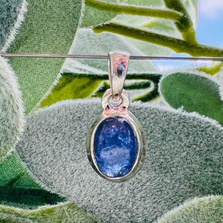 Tanzanite Pendants - Oval Bezel Set - Sterling Silver