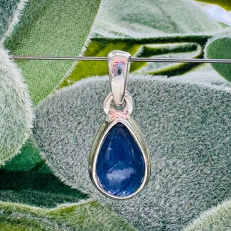 Tanzanite Pendants - Teardrop Pear Bezel Set - Sterling Silver