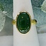 Nephrite Jade Rings - Size 7 Oval Bezel Set - 18k Gold Vermeil Over Sterling Silver