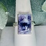 Purple (Morado Opal Royale Violet Flame) Opal Rings - Size 10 Rectangle Bezel Set - Sterling Silver