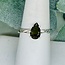 Moldavite Rings - Size 9 Teardrop Pear Faceted - Claw Set Sterling Silver