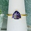 Rainbow Fluorite Rings - Size 6 Triangle (Trillant Cut) Faceted Claw Prong Set - 18k Gold Vermeil over Sterling Silver