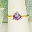 Rainbow Fluorite Rings - Size 8 Triangle (Trillant Cut) Faceted Claw Prong Set - 18k Gold Vermeil over Sterling Silver