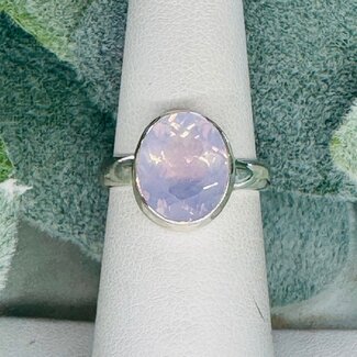 Lavender (Purple) Quartz Rings - Size 6 Oval Faceted Double Bezel Set - Sterling Silver