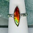 Ammolite Rings - Size 6 Marquise Bezel Set - Sterling Silver
