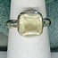 Libyan Tektite Desert Glass (Great Sand Sea Glass Lechatelierite) Rings - Size 9 Rectangle Faceted Bezel Set - Sterling Silver