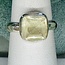 Libyan Tektite Desert Glass (Great Sand Sea Glass Lechatelierite) Rings - Size 6 Rectangle Faceted Bezel Set - Sterling Silver