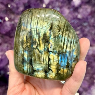 Labradorite Standing Free Form Polished #7 - 3" x 3" High Flash