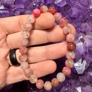 Rhodonite in Quartz (AAA Grade) Bracelets - 8mm