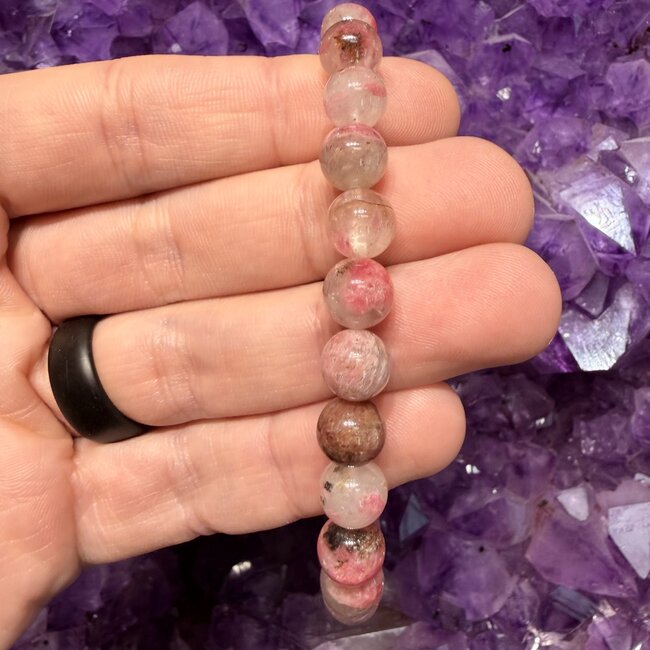 Rhodonite in Quartz (AAA Grade) Bracelets - 8mm