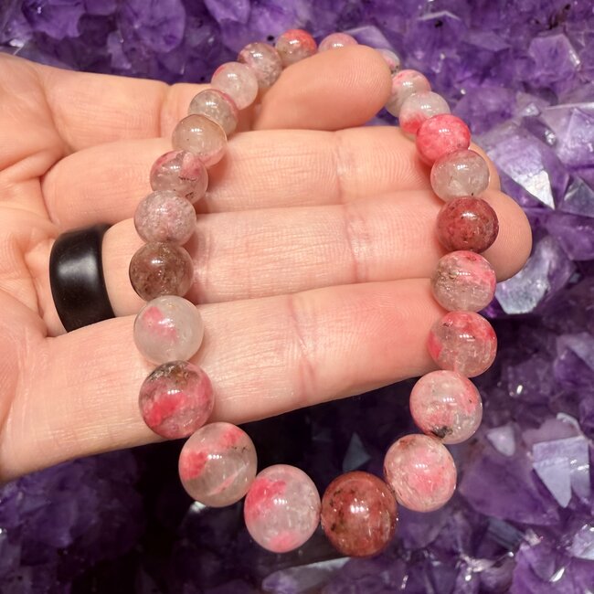 Rhodonite in Quartz (AAA Grade) Bracelets - 8mm