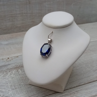 Tanzanite (Lab Made) Pendants - Large Oval Claw Prong Set - Sterling Silver – 13mm x 18mm