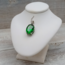 Emerald Pendants (Lab Made) Oval Claw Prong Set - Sterling Silver 13mm x 18mm