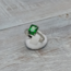 Emerald (Lab Grown) Rings - Size 6.5 Emerald Cut Faceted - Claw Prong Set Sterling Silver
