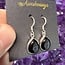 Whitby Jet Teardrop Drop Earrings - Sterling Silver