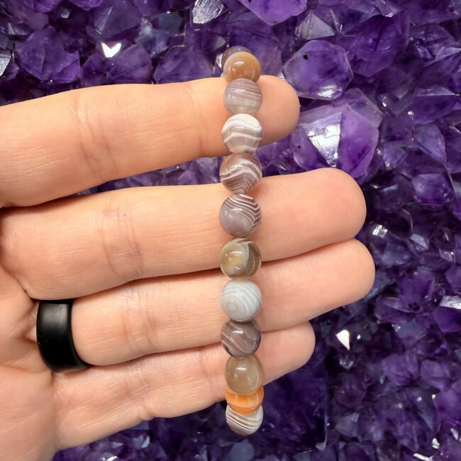 Botswana Agate (AAA Grade) Bracelets - 8mm