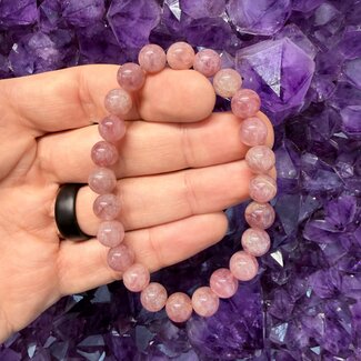 Muave Pink Madagascar Rose Quartz (AAA Grade) Bracelets - 8-9mm