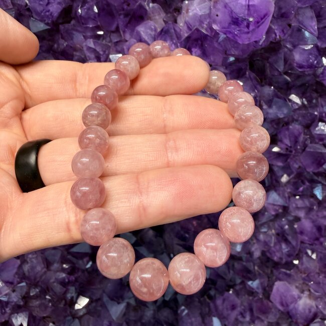 Muave Pink Madagascar Rose Quartz (AAA Grade) Bracelets - 8-9mm