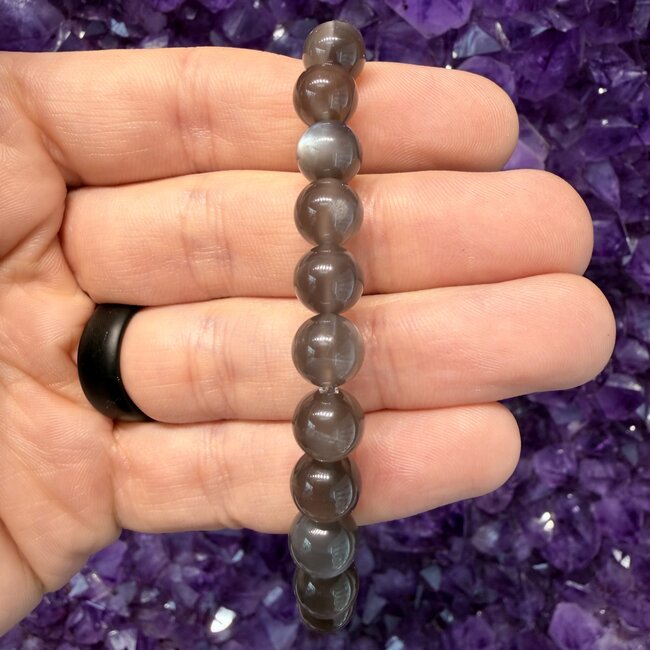 Chatoyant Black Moonstone (AAA Grade) Bracelets - 8mm