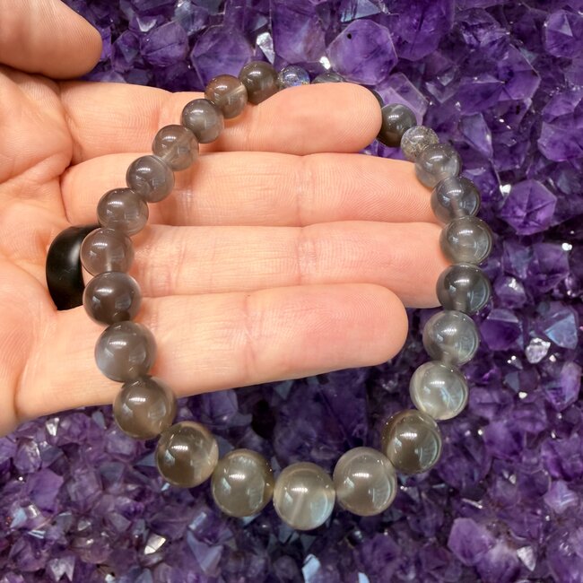 Chatoyant Black Moonstone (AAA Grade) Bracelets - 8mm