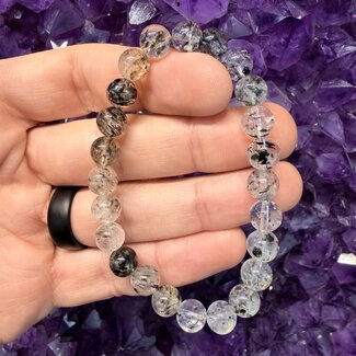 Black Phantom Mica Quartz (AAA Grade) Bracelets - 8mm