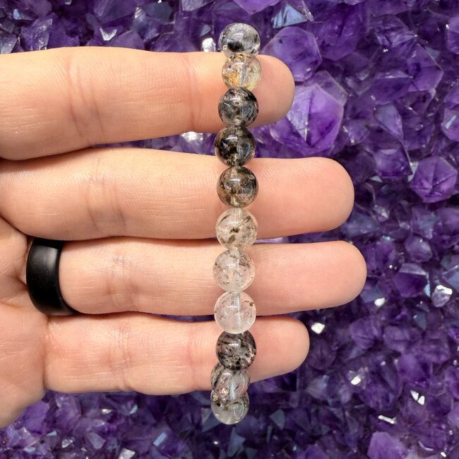 Black Phantom Mica Quartz (AAA Grade) Bracelets - 8mm