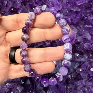 Chevron Amethyst (AAA Grade) Bracelets - 8mm
