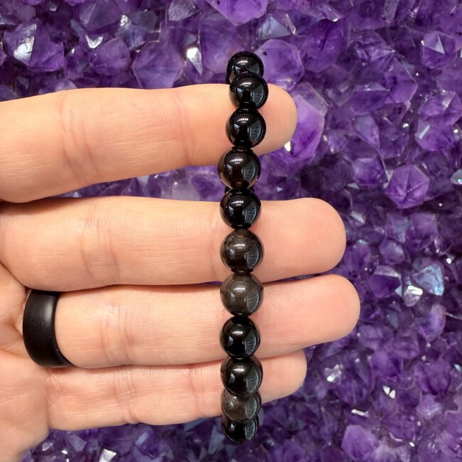 Silver Sheen Obsidian (AAA Grade) Bracelets - 8mm