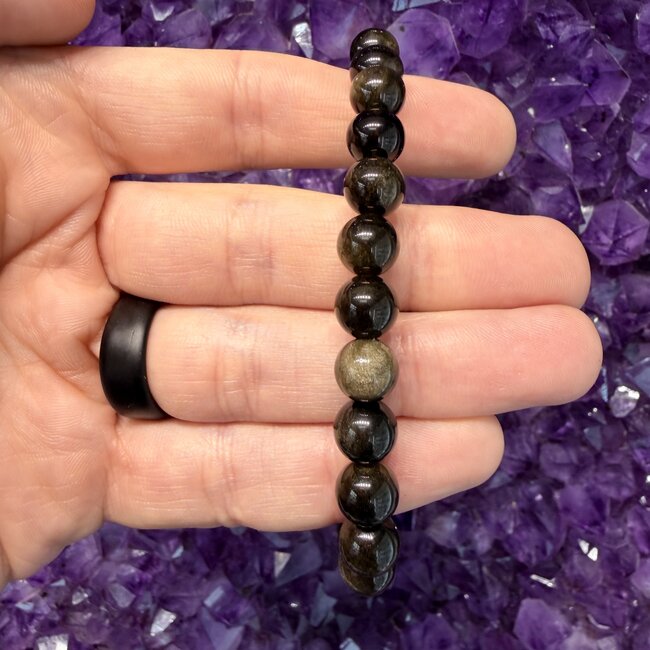 Goldsheen (Gold Sheen Golden)(AAA Grade)  Obsidian Bracelets - 8mm