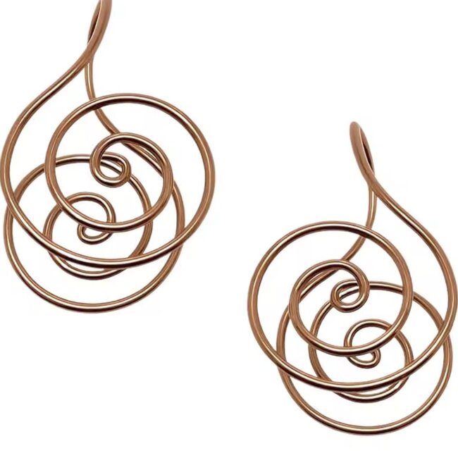 Copper Palm Ring Spiral Cuffs - Adjustable Reiki Handmade Accessories