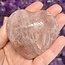 Rose Quartz Puffy Hearts - Polished Small 2.5" Rainbow Inclusions