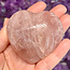Rose Quartz Puffy Hearts - Polished Small 2.5" Rainbow Inclusions