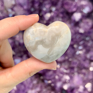Agate Grey (Gray) Puffy Hearts - Medium 1.5 -2"