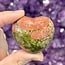 Unakite Jasper Puffy Hearts - Large 2"