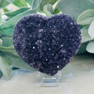 Dark Amethyst Druzy Hearts - Large 3-4" (AA Grade) Rough Raw Natural