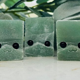 Green Aventurine Block People Smiley Face Carvings Figurines