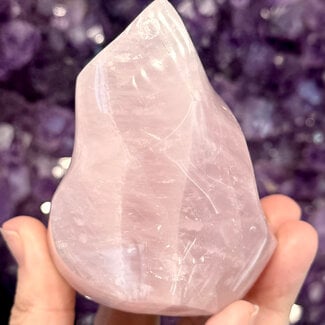 Rose Quartz Flame Point Polished - 3-4" Medium Twist