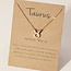Taurus Necklaces - Gold Plated  (16-18" Adjustable) - Zodiac Sign Pendant Charm Astrology