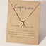 Capricorn Necklaces - Gold Plated  (16-18" Adjustable) - Zodiac Sign Pendant Charm Astrology