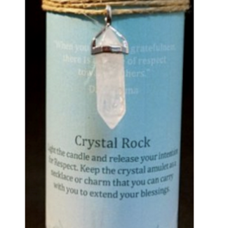 Respect Pillar Candle - Crystal Charm Point Necklace - Ritual