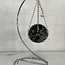 Silver Decorative Hanging Sphere Stand with Moon Charm - 9"